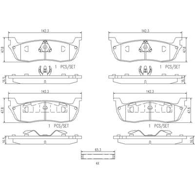 Rear Ceramic Pads by BREMBO - P24083N pa2