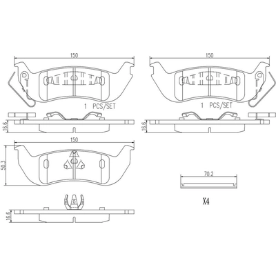 Rear Ceramic Pads by BREMBO - P24137N pa3