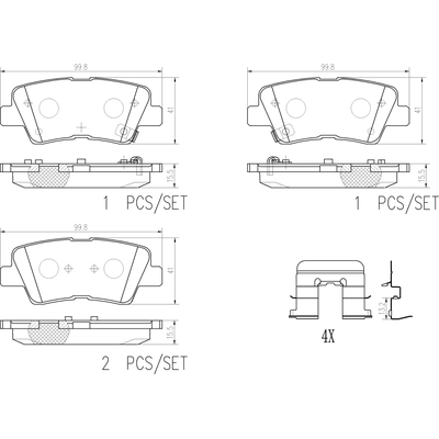 Rear Ceramic Pads by BREMBO - P30094N pa2