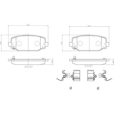Rear Ceramic Pads by BREMBO - P37030N pa1