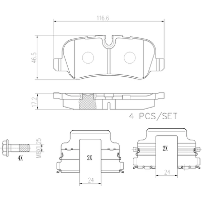 Rear Ceramic Pads by BREMBO - P44019N pa2
