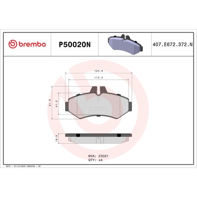 Rear Ceramic Pads by BREMBO - P50020N pa2