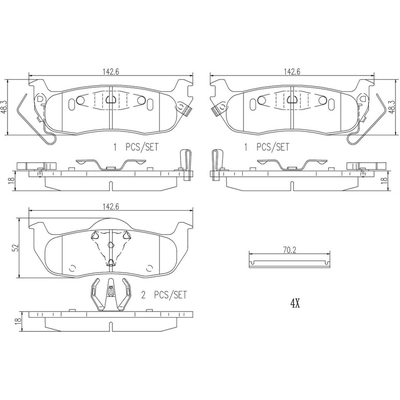 Rear Ceramic Pads by BREMBO - P56074N pa3