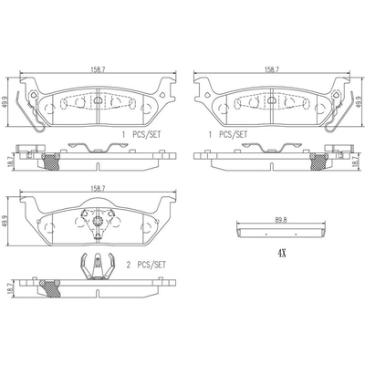 Rear Ceramic Pads by BREMBO - P56091N pa3