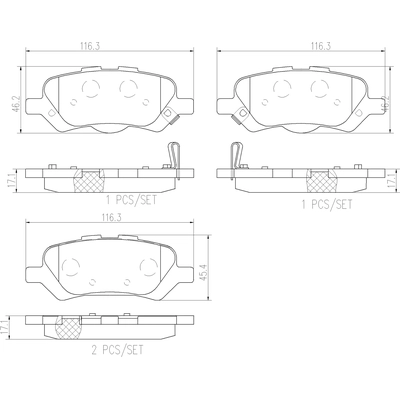 Rear Ceramic Pads by BREMBO - P83158N pa3
