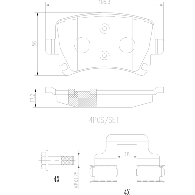 Rear Ceramic Pads by BREMBO - P85073N pa2