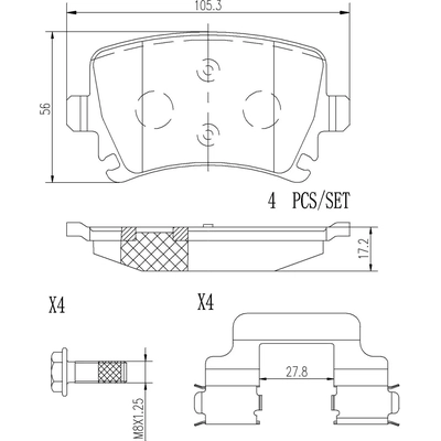Rear Ceramic Pads by BREMBO - P85095N pa1