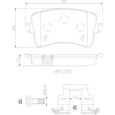 Rear Ceramic Pads by BREMBO - P85099N pa2