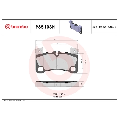 Rear Ceramic Pads by BREMBO - P85103N pa2