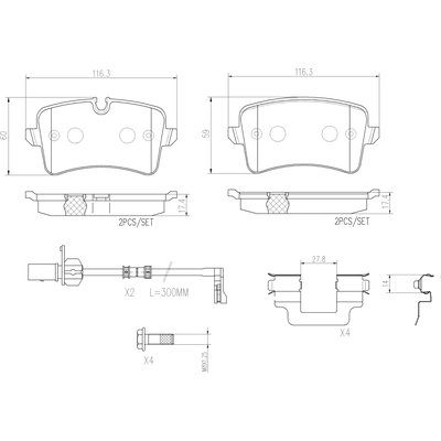 Rear Ceramic Pads by BREMBO - P85117N pa1