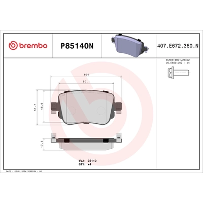 Rear Ceramic Pads by BREMBO - P85140N pa2