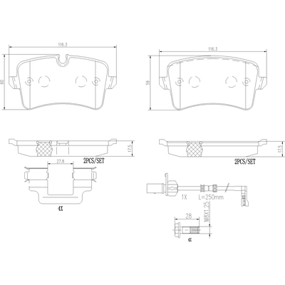 Rear Ceramic Pads by BREMBO - P85150N pa1