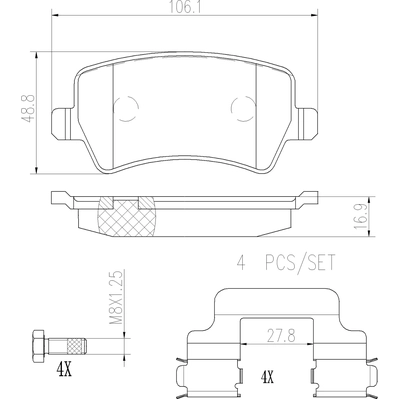 Rear Ceramic Pads by BREMBO - P86021N pa2