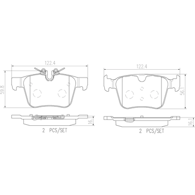 Rear Ceramic Pads by BREMBO - P86029N pa2