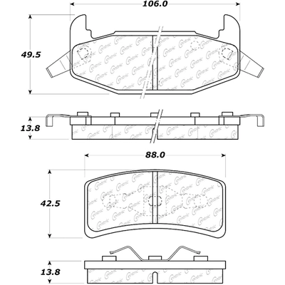 Rear Ceramic Pads by CENTRIC PARTS - 103.03770 pa3