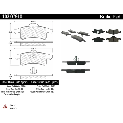 Rear Ceramic Pads by CENTRIC PARTS - 103.07910 pa5