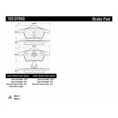 Rear Ceramic Pads by CENTRIC PARTS - 103.07950 pa3