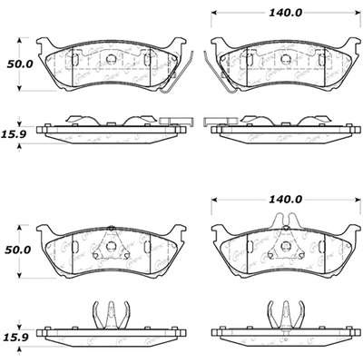 Rear Ceramic Pads by CENTRIC PARTS - 103.08750 pa6