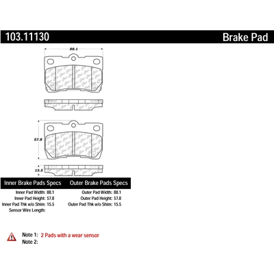 Rear Ceramic Pads by CENTRIC PARTS - 103.11130 pa1