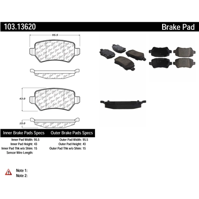 Rear Ceramic Pads by CENTRIC PARTS - 103.13620 pa1