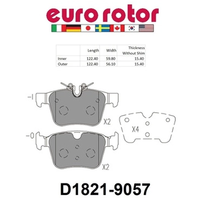 EUROROTOR - ID1821H - Rear Ceramic Pads pa3