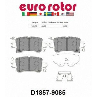 EUROROTOR - ID1857H - Rear Ceramic Pads pa2
