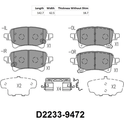 Rear Ceramic Pads by EUROROTOR - ID2233H pa3