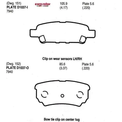 Rear Ceramic Pads by EUROROTOR - ID1037H pa3