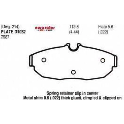 Rear Ceramic Pads by EUROROTOR - ID1082H pa1