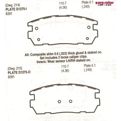 EUROROTOR - ID1275H - Rear Ceramic Pads pa3