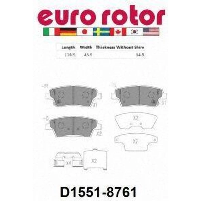 Rear Ceramic Pads by EUROROTOR - ID1551H pa1