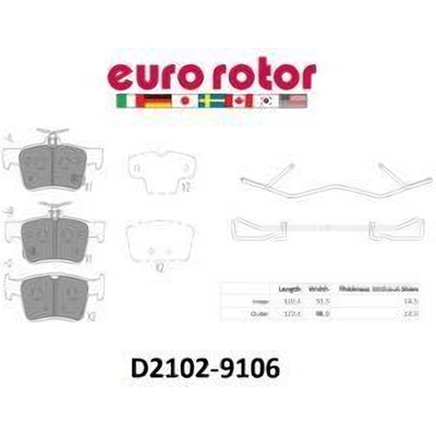 Rear Ceramic Pads by EUROROTOR - ID2102H pa2