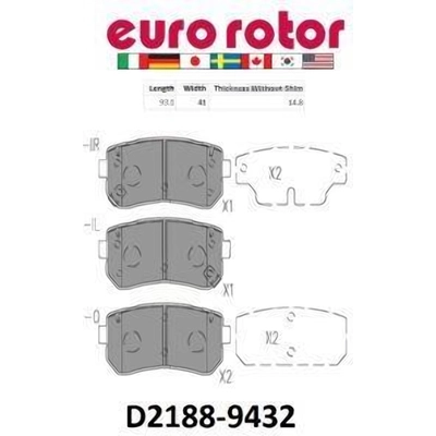 EUROROTOR - ID2188H - Rear Ceramic Pads pa1