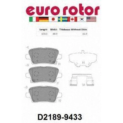 Rear Ceramic Pads by EUROROTOR - ID2189H pa3