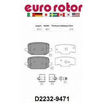 Rear Ceramic Pads by EUROROTOR - ID2232H pa2