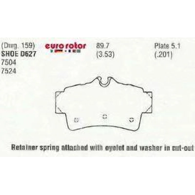 Rear Ceramic Pads by EUROROTOR - ID627H pa1
