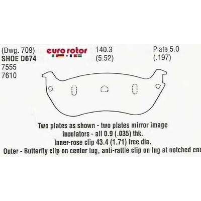 Rear Ceramic Pads by EUROROTOR - ID674 pa3