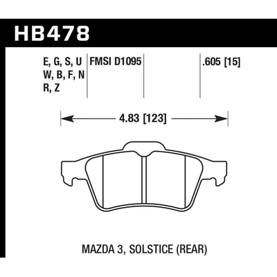Rear Ceramic Pads by HAWK PERFORMANCE - HB478Z.605 pa2