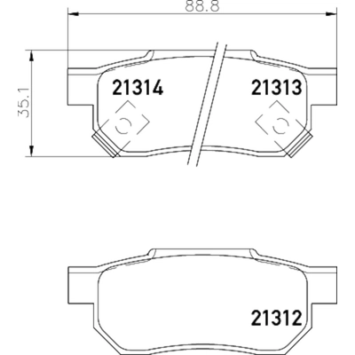 Rear Ceramic Pads by HELLA PAGID - 355034991 pa2