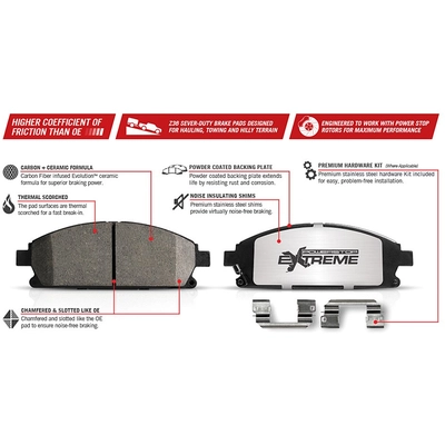 POWER STOP - Z36-1314B - Z36 Truck & Tow Carbon-Fiber Ceramic Brake Pads pa2