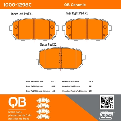 QUALITY-BUILT - 1000-1296C - Rear Disc Brake Pad Set pa2