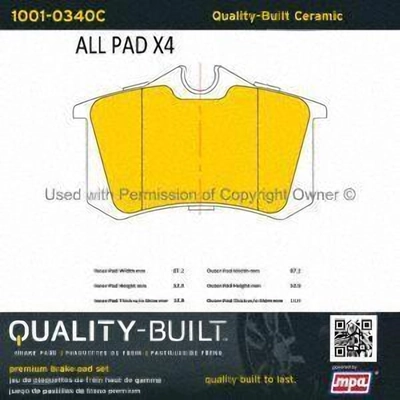 Rear Ceramic Pads by QUALITY-BUILT - 1001-0340C pa1
