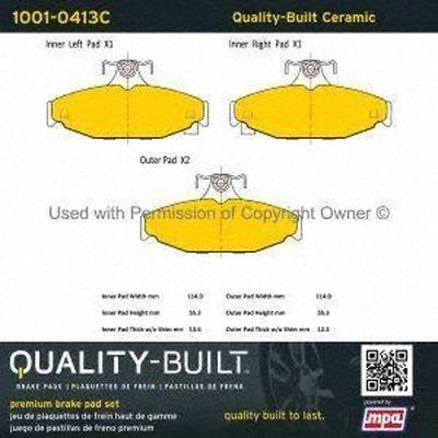 Rear Ceramic Pads by QUALITY-BUILT - 1001-0413C pa1