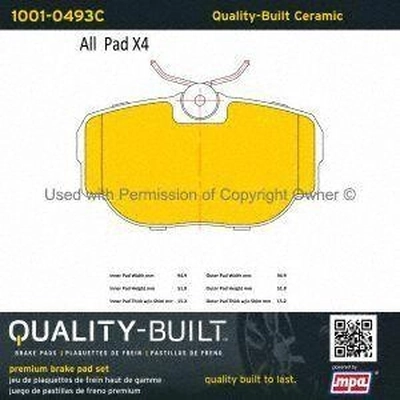 Rear Ceramic Pads by QUALITY-BUILT - 1001-0493C pa1