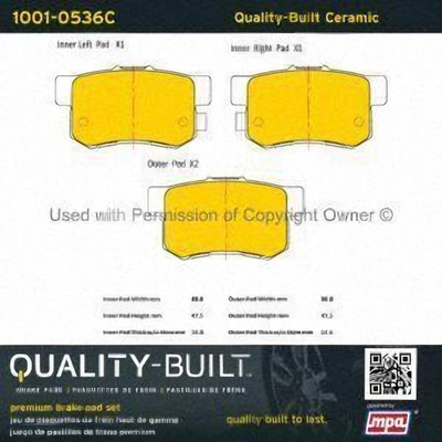 Rear Ceramic Pads by QUALITY-BUILT - 1001-0536C pa1