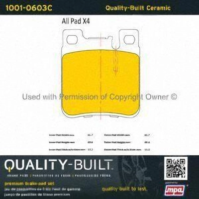 Rear Ceramic Pads by QUALITY-BUILT - 1001-0603C pa1