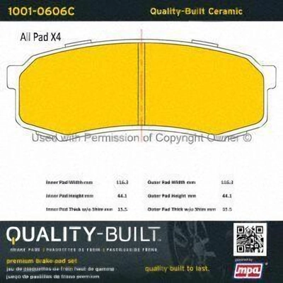 Rear Ceramic Pads by QUALITY-BUILT - 1001-0606C pa1