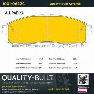 Rear Ceramic Pads by QUALITY-BUILT - 1001-0622C pa1