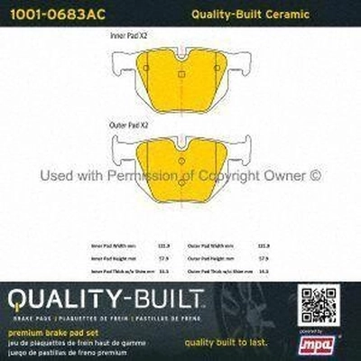 Rear Ceramic Pads by QUALITY-BUILT - 1001-0683AC pa1