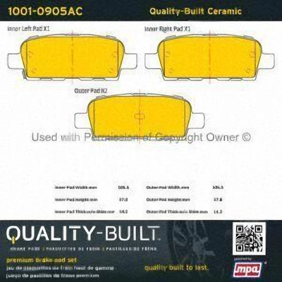 Rear Ceramic Pads by QUALITY-BUILT - 1001-0905AC pa2